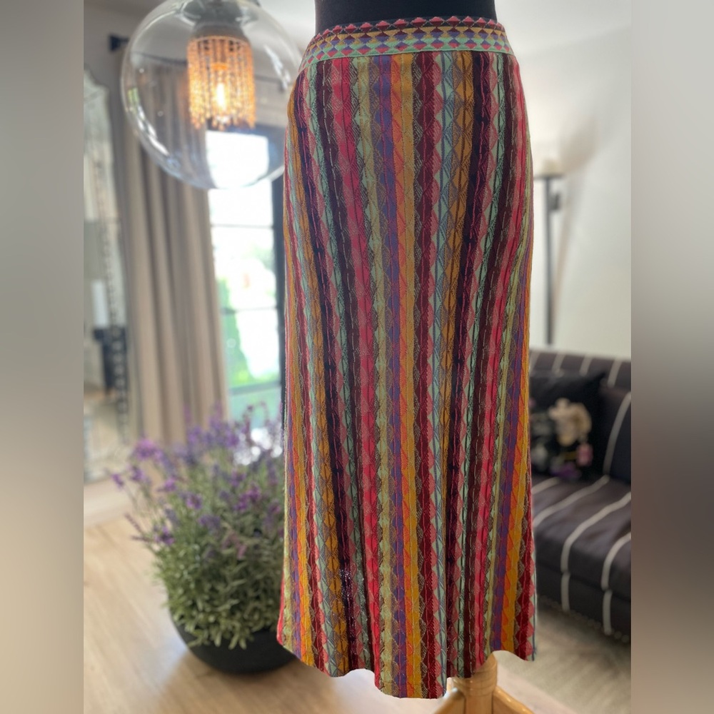 Aldo Martins Multicolor Geometric Knit Boho Skirt